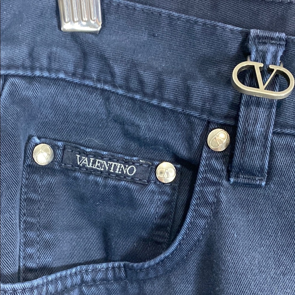 Valentino Made in Italy Navy Straight Leg Jeans Size 32 Designer Vintage - Picture 3 of 10